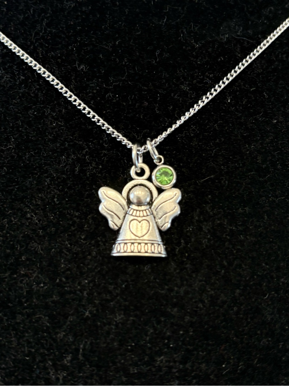 Angel Pendant Necklace with birthstone charm